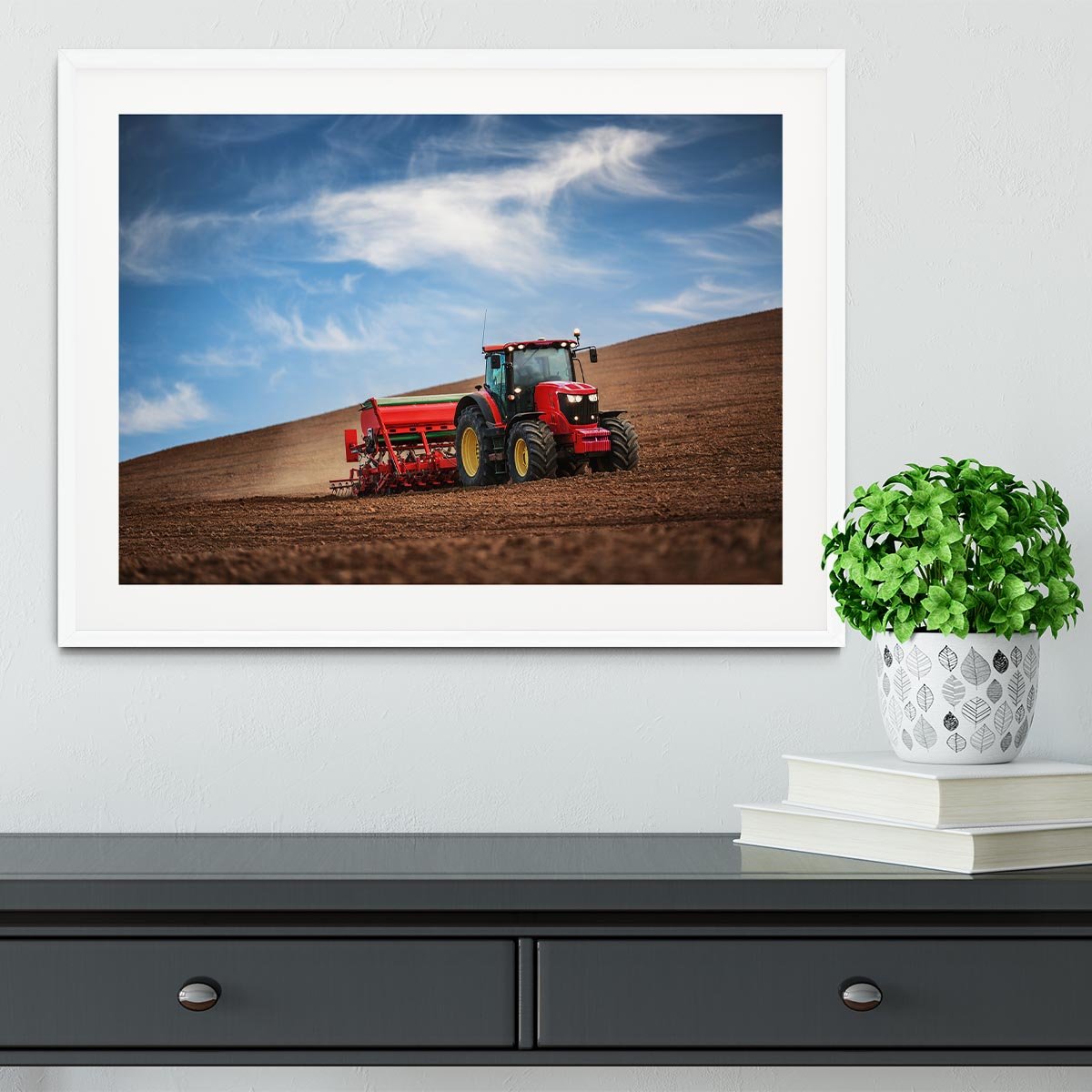 Farmer in tractor Framed Print - Canvas Art Rocks - 5