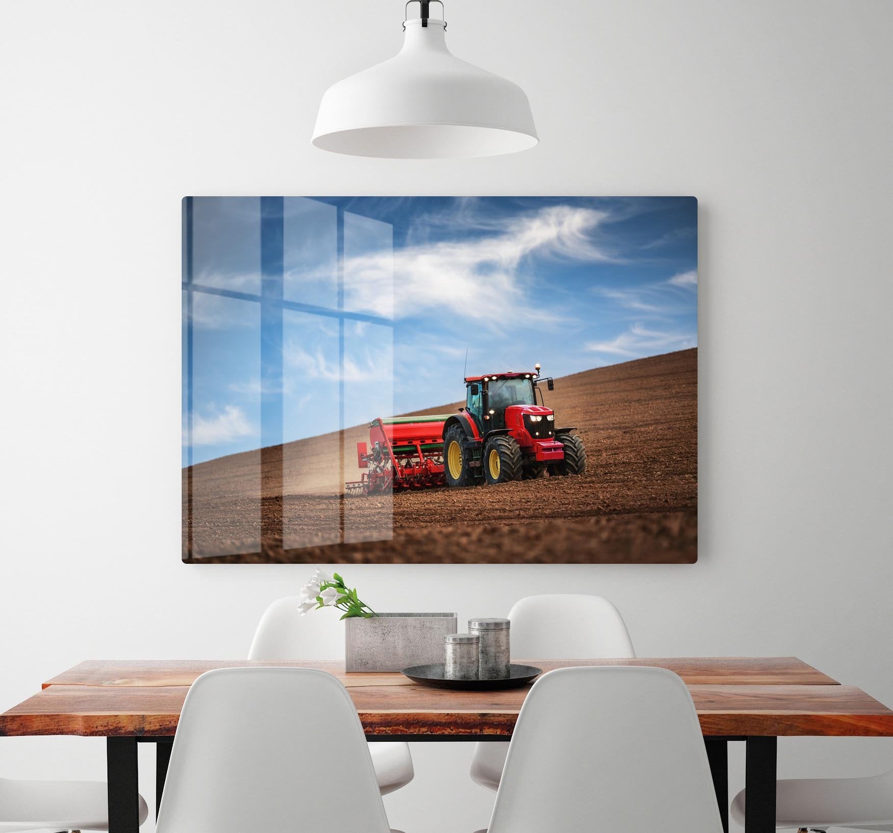 Farmer in tractor HD Metal Print