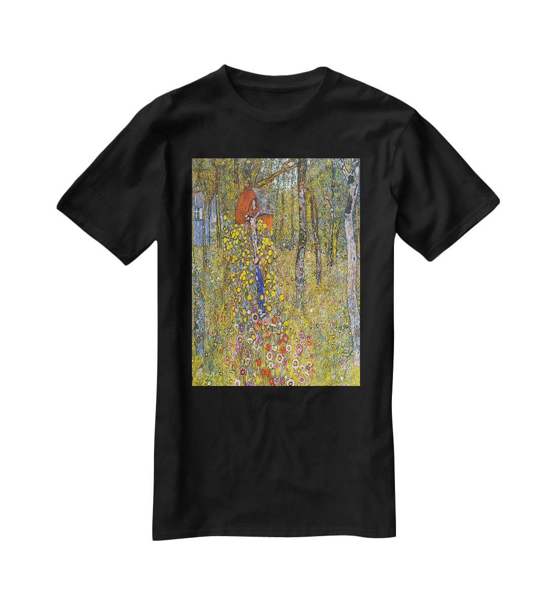Farmers garden with crucifix by Klimt T-Shirt - Canvas Art Rocks - 1