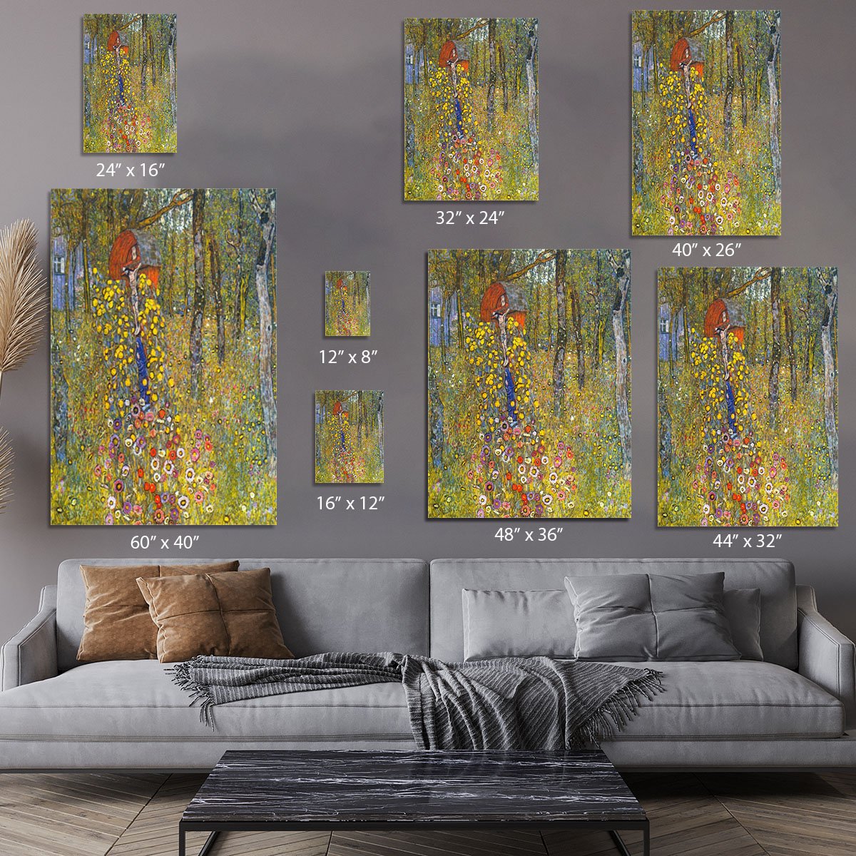 Farmers garden with crucifix by Klimt Canvas Print or Poster