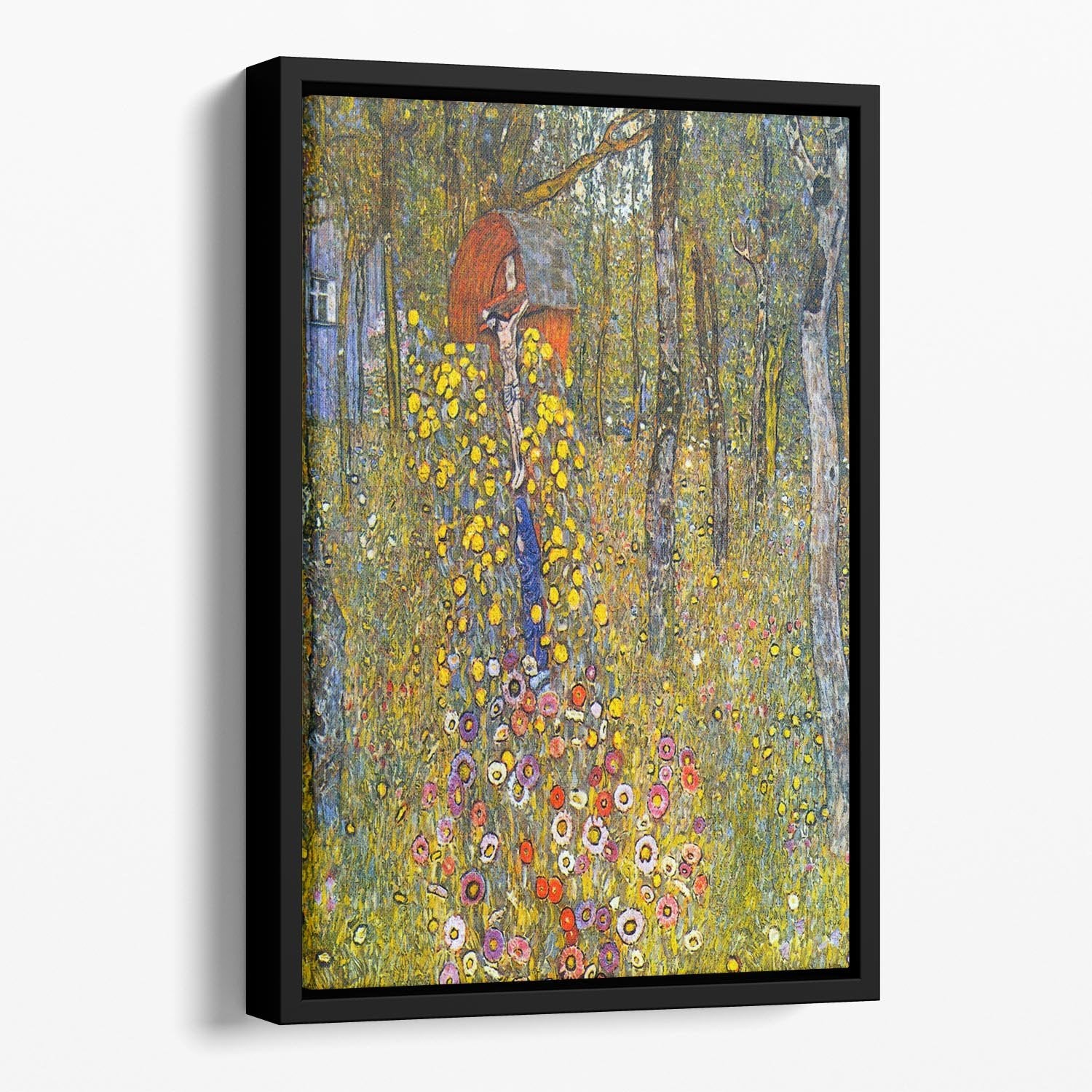 Farmers garden with crucifix by Klimt Floating Framed Canvas