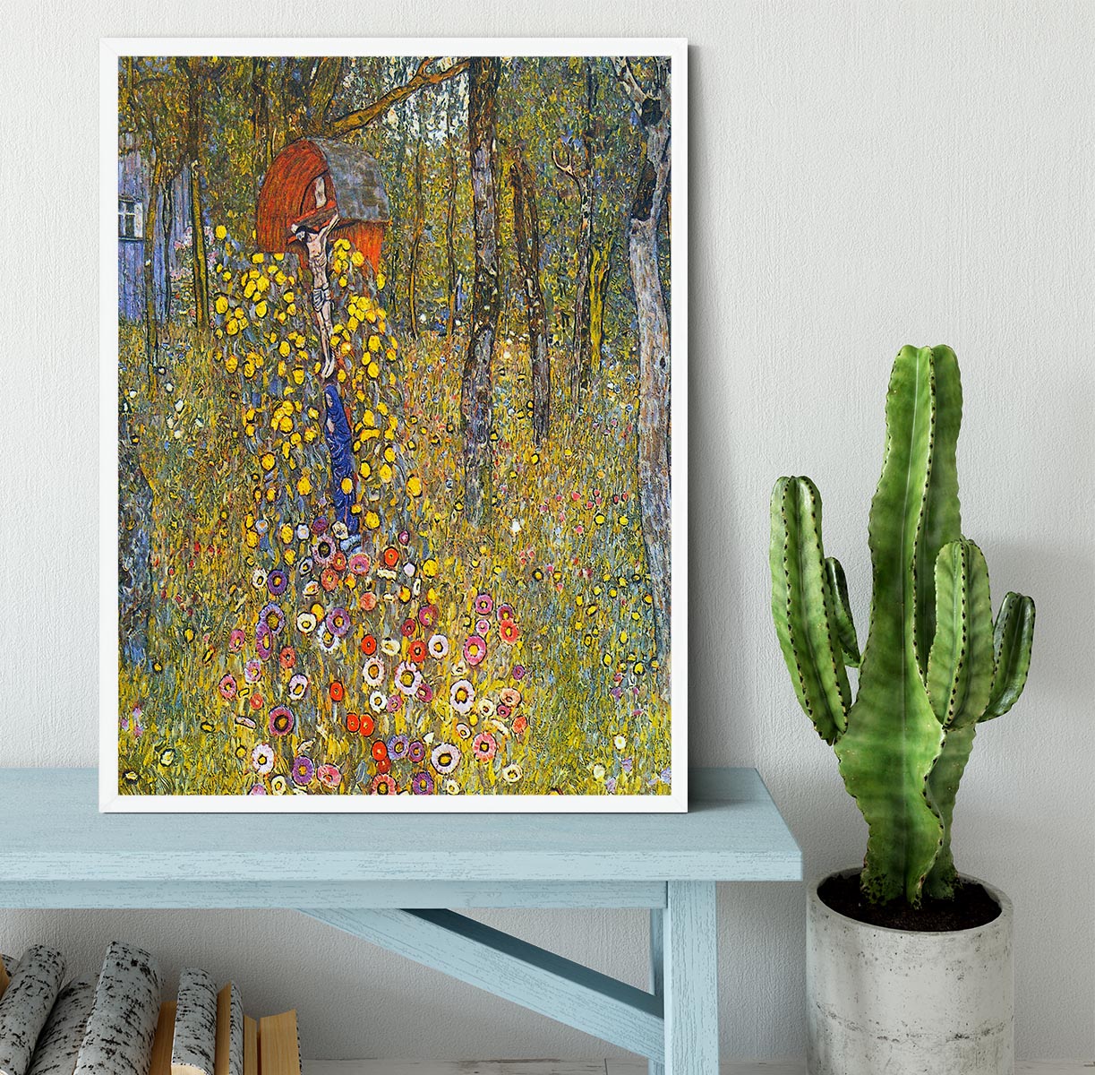 Farmers garden with crucifix by Klimt Framed Print - Canvas Art Rocks -6