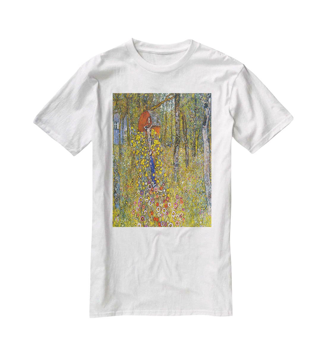 Farmers garden with crucifix by Klimt T-Shirt - Canvas Art Rocks - 5