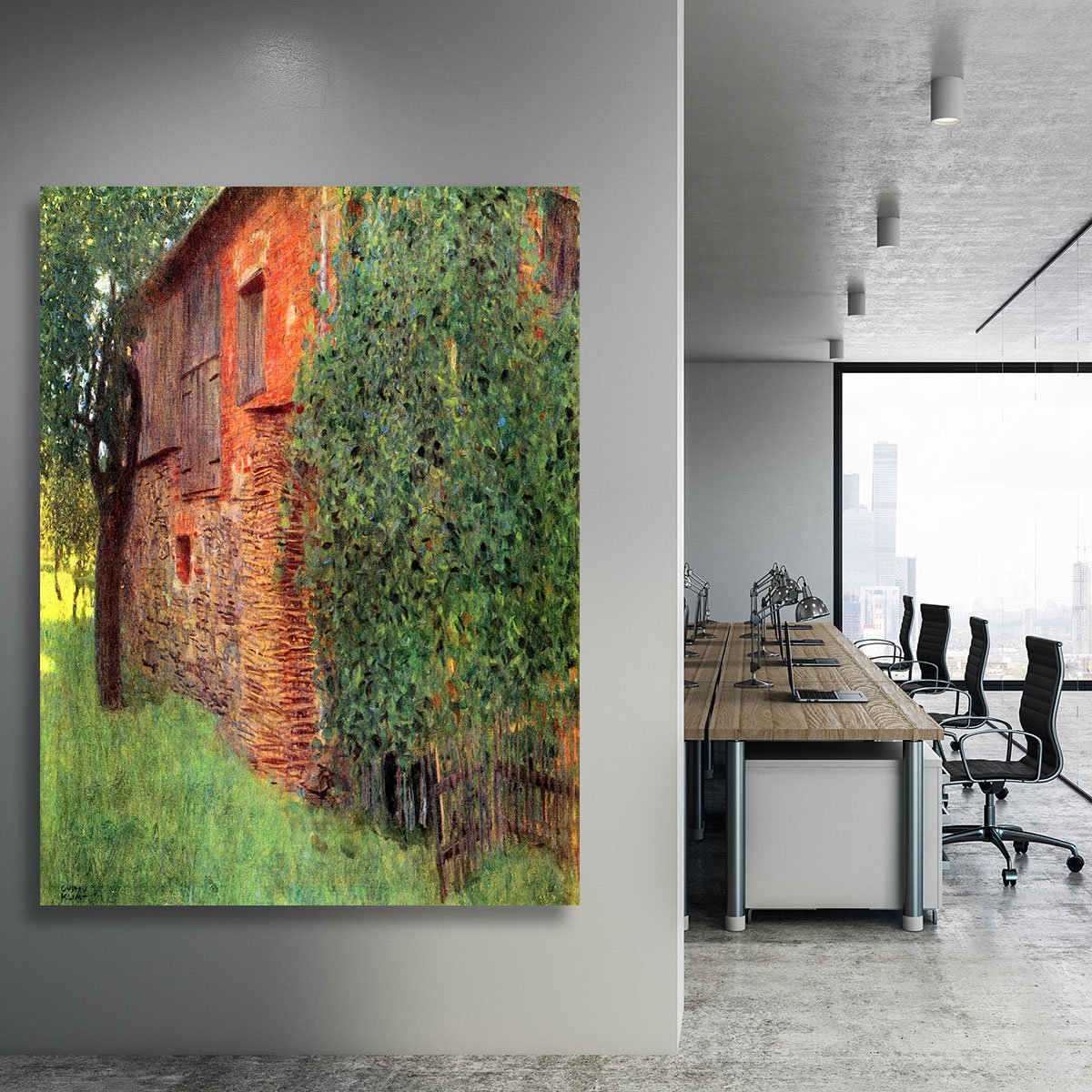 Farmhouse in Chamber in Attersee by Klimt Canvas Print or Poster