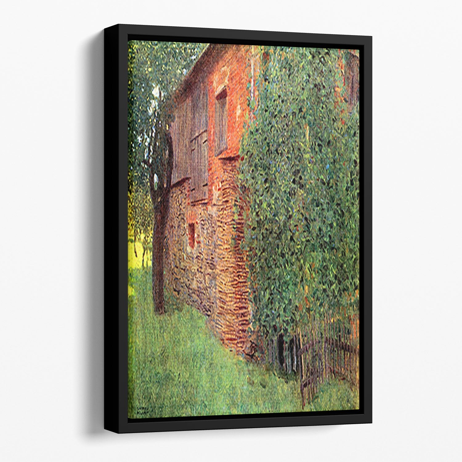Farmhouse in Chamber in Attersee by Klimt Floating Framed Canvas