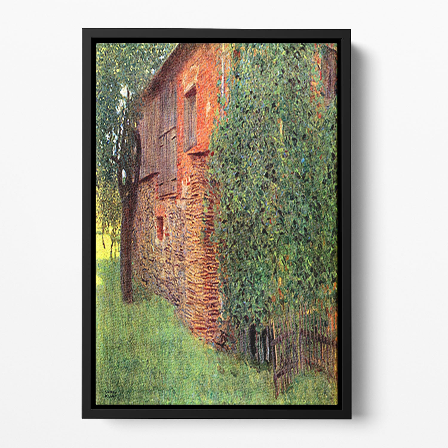 Farmhouse in Chamber in Attersee by Klimt Floating Framed Canvas