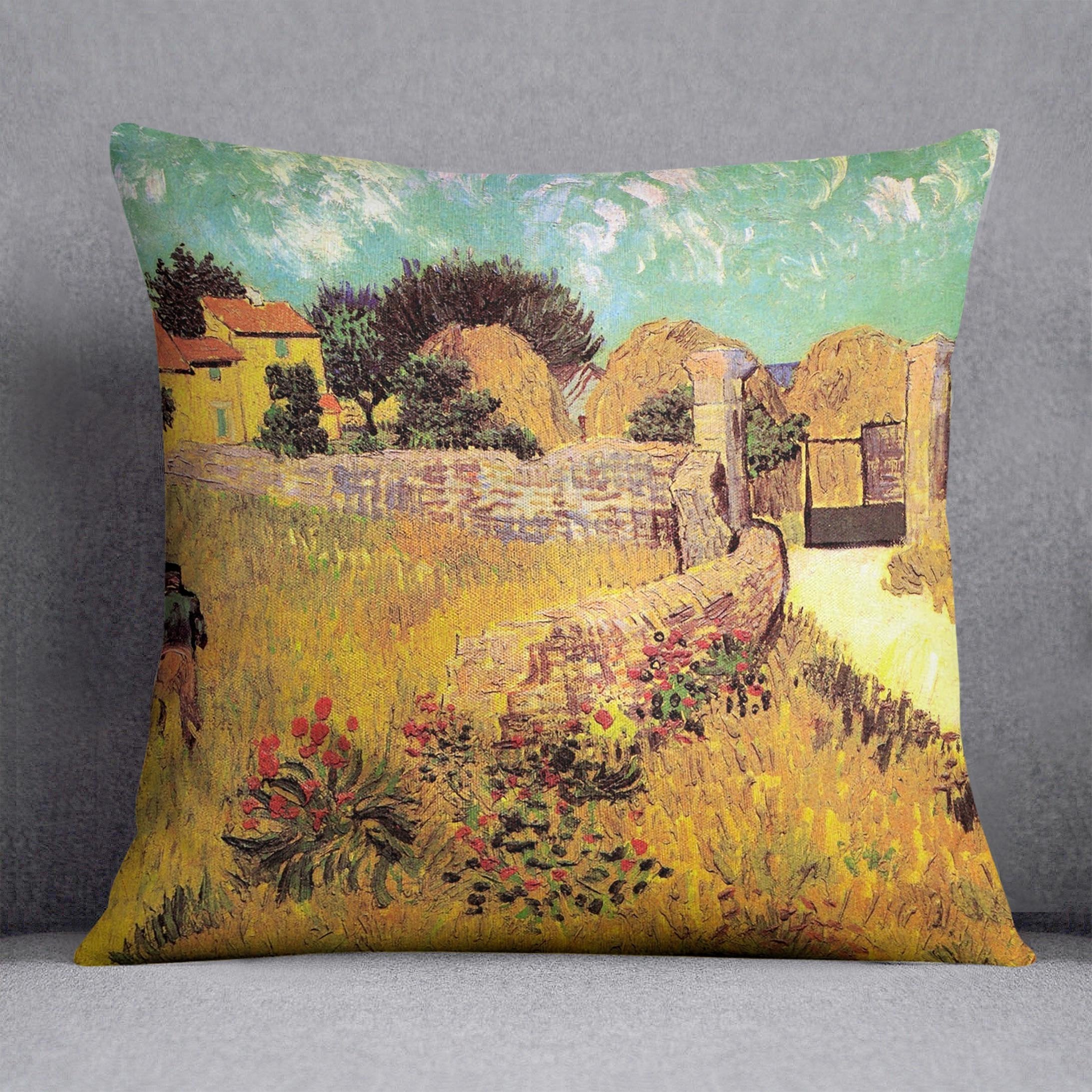 Farmhouse in Provence by Van Gogh Throw Pillow