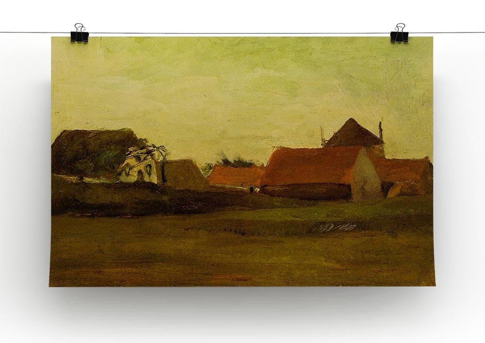 Farmhouses in Loosduinen near The Hague at Twilight by Van Gogh Canvas Print & Poster - Canvas Art Rocks - 2