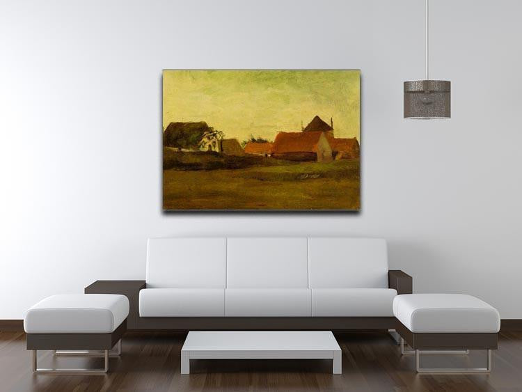Farmhouses in Loosduinen near The Hague at Twilight by Van Gogh Canvas Print & Poster - Canvas Art Rocks - 4
