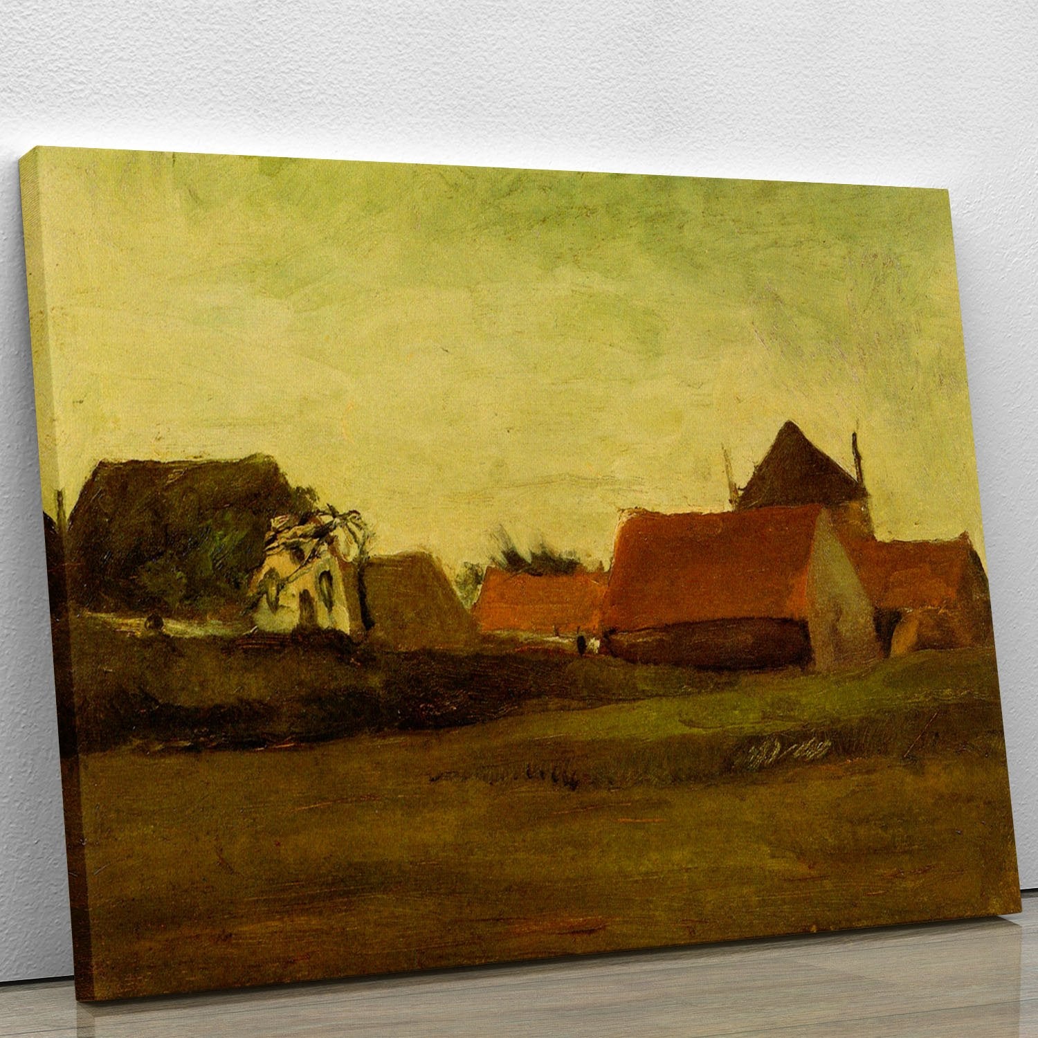 Farmhouses in Loosduinen near The Hague at Twilight by Van Gogh Canvas Print or Poster