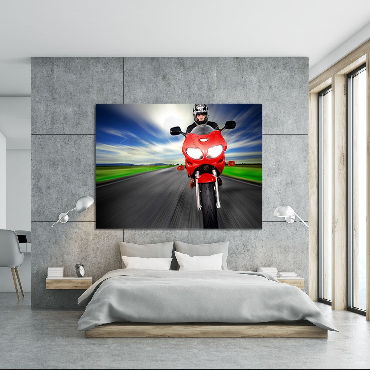 Fast Red Motorbike Canvas Print or Poster