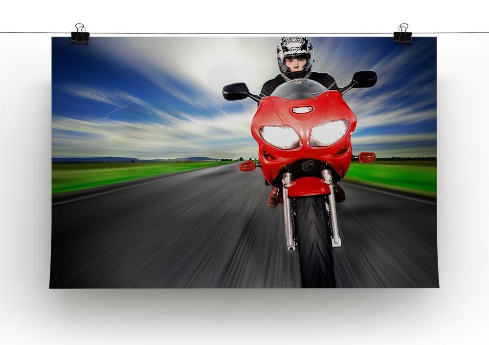 Fast Red Motorbike Canvas Print or Poster - Canvas Art Rocks - 2