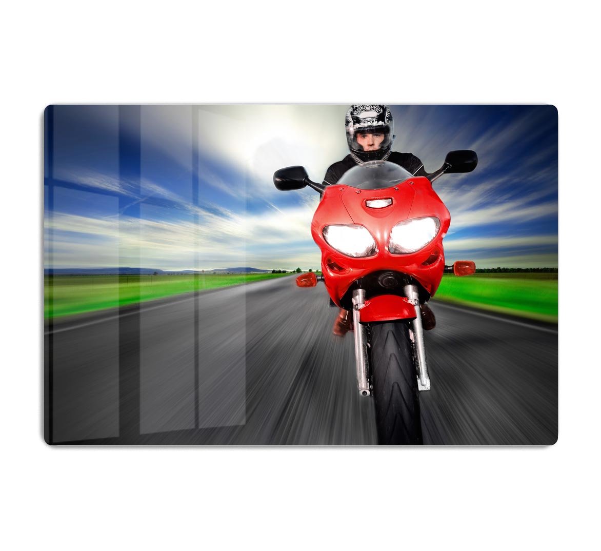 Fast Red Motorbike HD Metal Print
