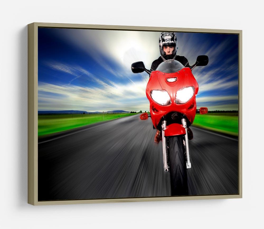 Fast Red Motorbike HD Metal Print