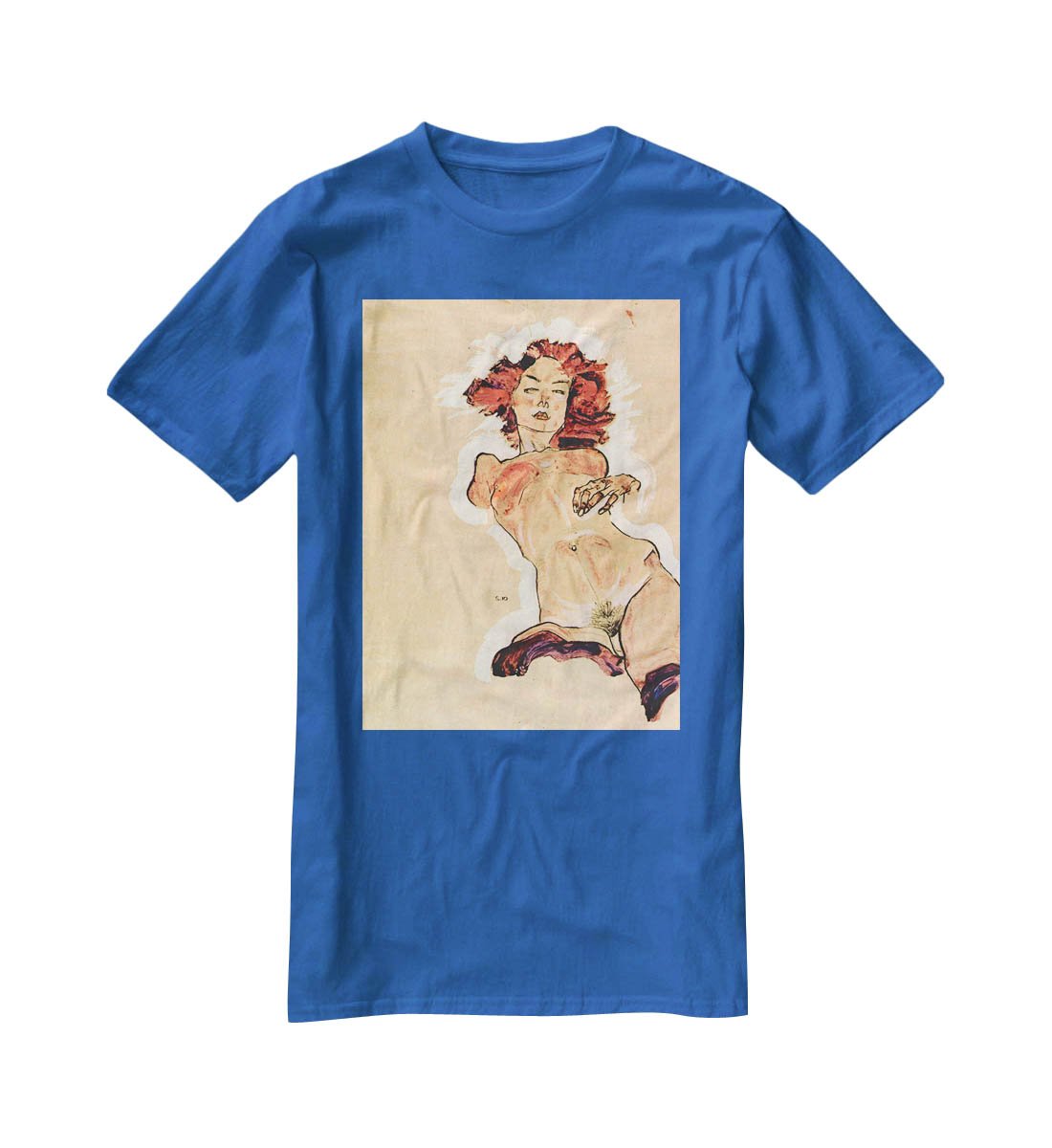 Female Act by Egon Schiele T-Shirt - Canvas Art Rocks - 2