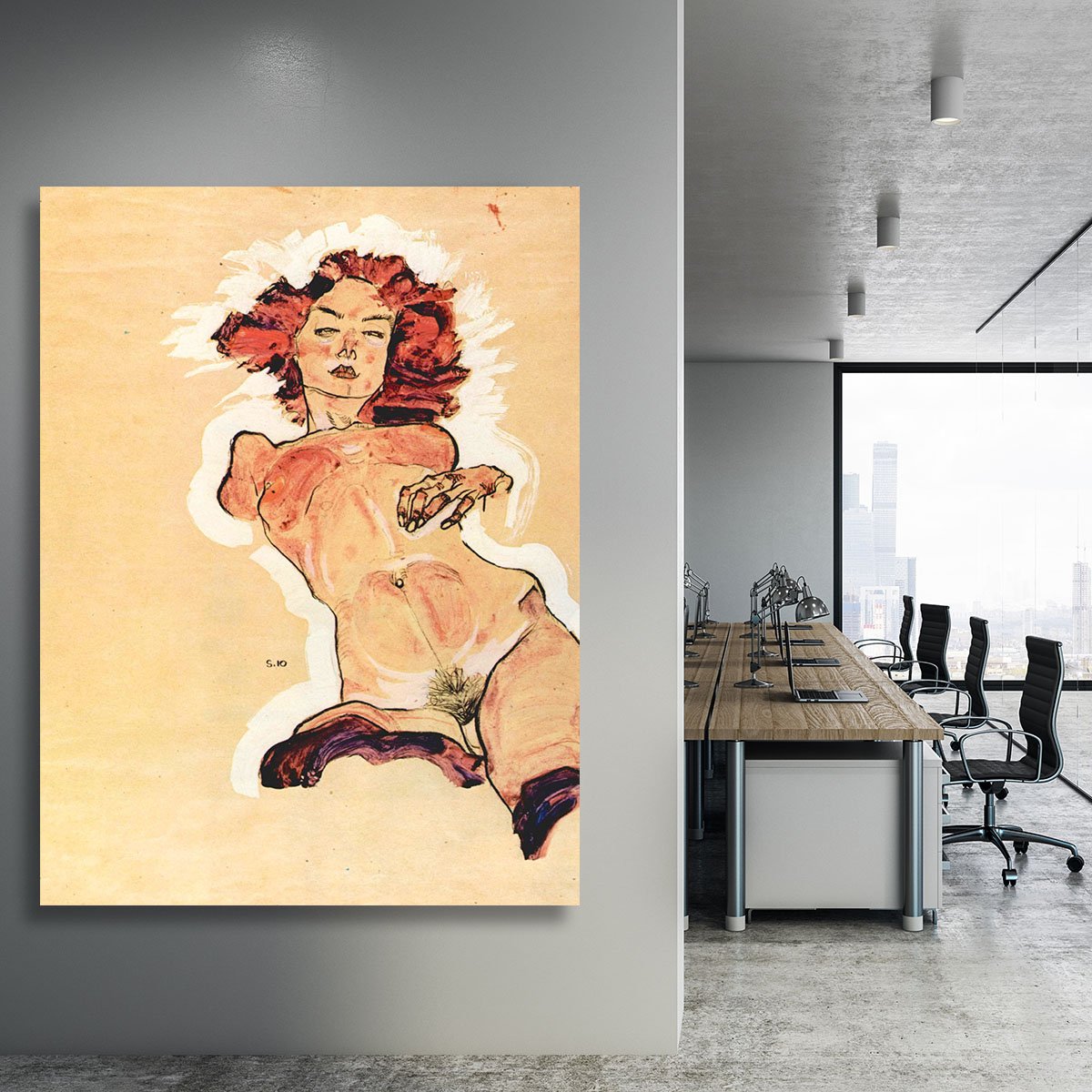Female Act by Egon Schiele Canvas Print or Poster