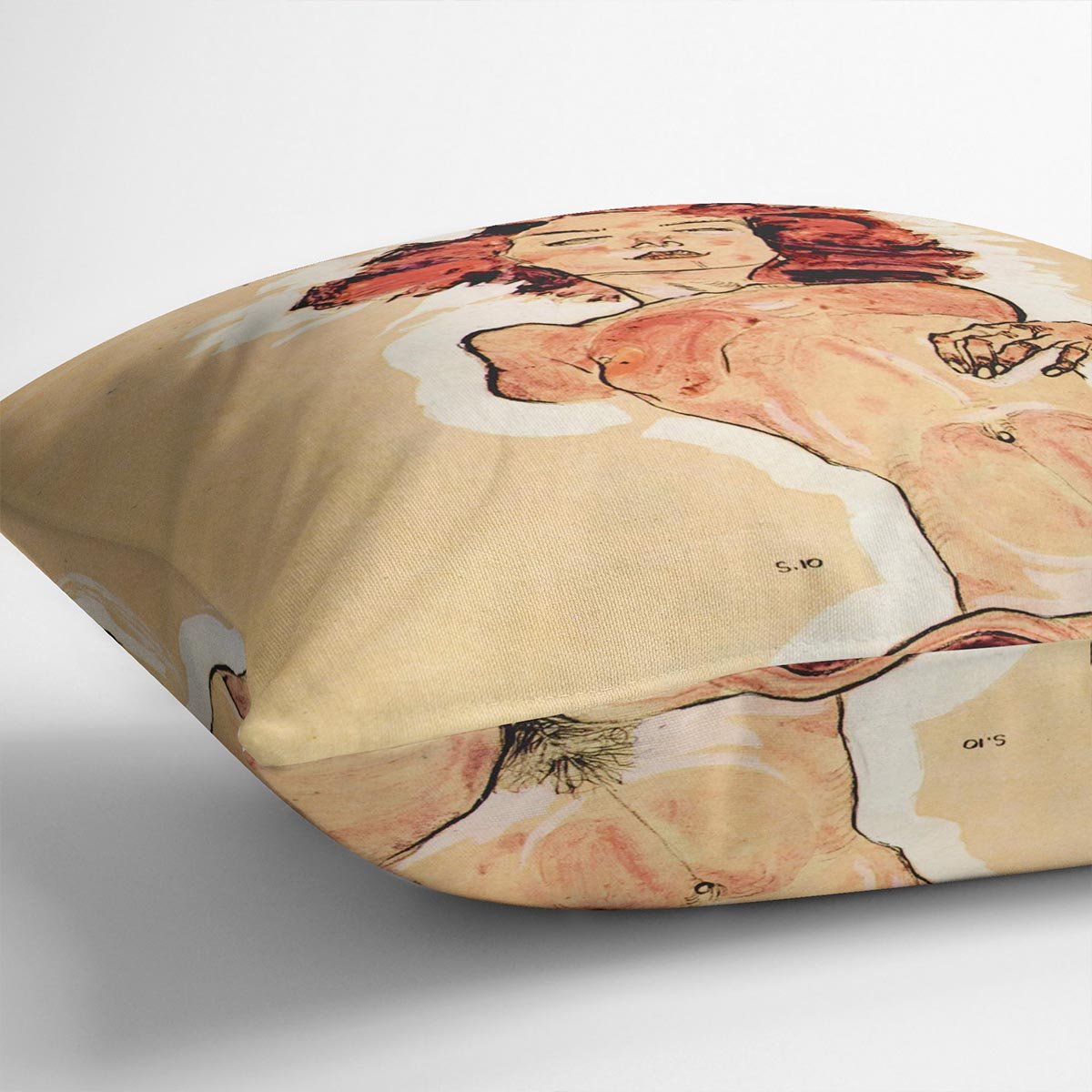 Female Act by Egon Schiele Cushion
