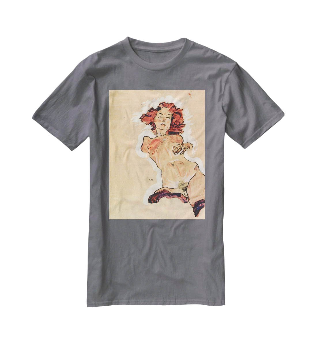 Female Act by Egon Schiele T-Shirt - Canvas Art Rocks - 3