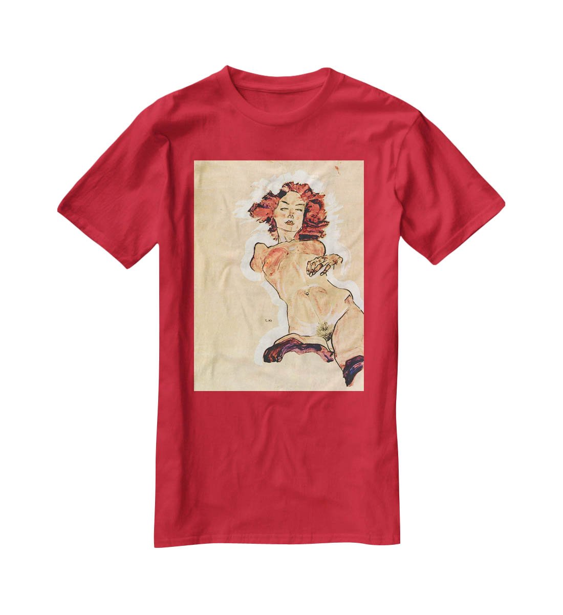Female Act by Egon Schiele T-Shirt - Canvas Art Rocks - 4