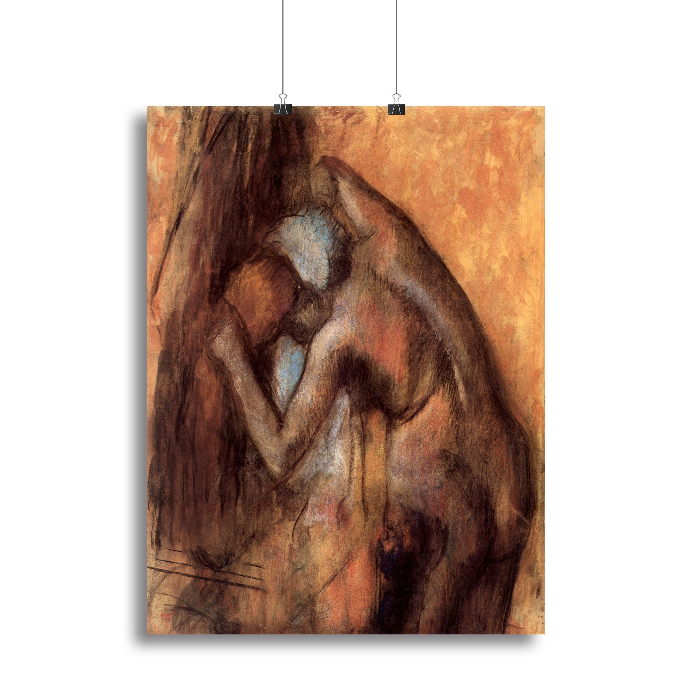 Female act with hairdrying by Degas Canvas Print or Poster