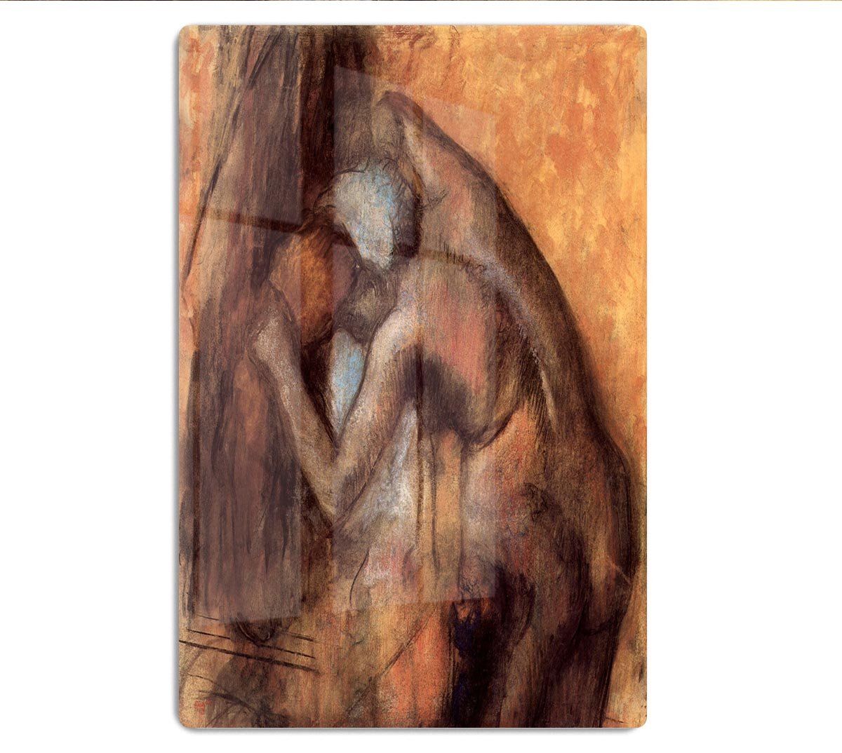 Female act with hairdrying by Degas HD Metal Print - Canvas Art Rocks - 1