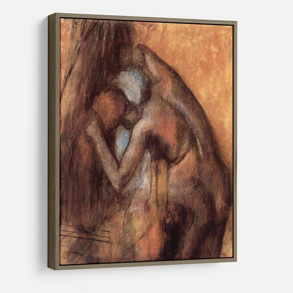 Female act with hairdrying by Degas HD Metal Print - Canvas Art Rocks - 10