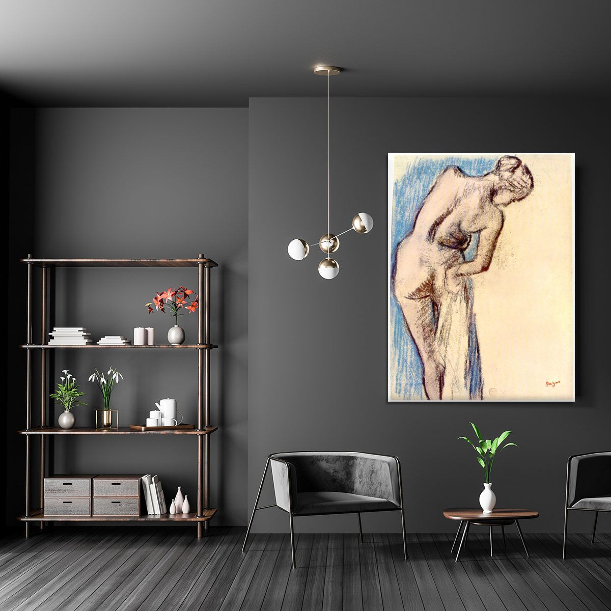 Female after the bath by Degas Canvas Print or Poster