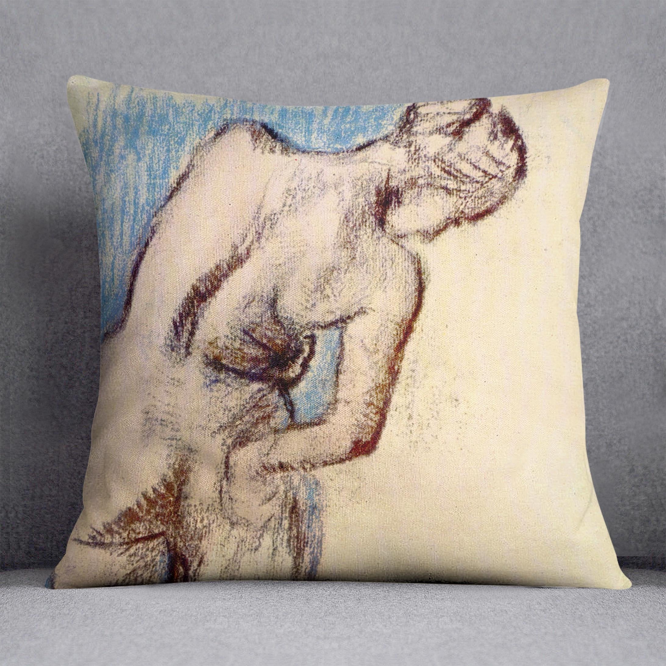 Female after the bath by Degas Cushion