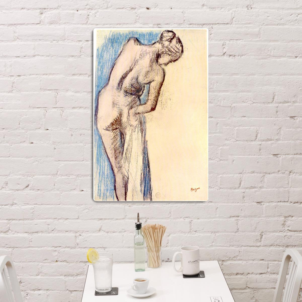 Female after the bath by Degas HD Metal Print - Canvas Art Rocks - 3