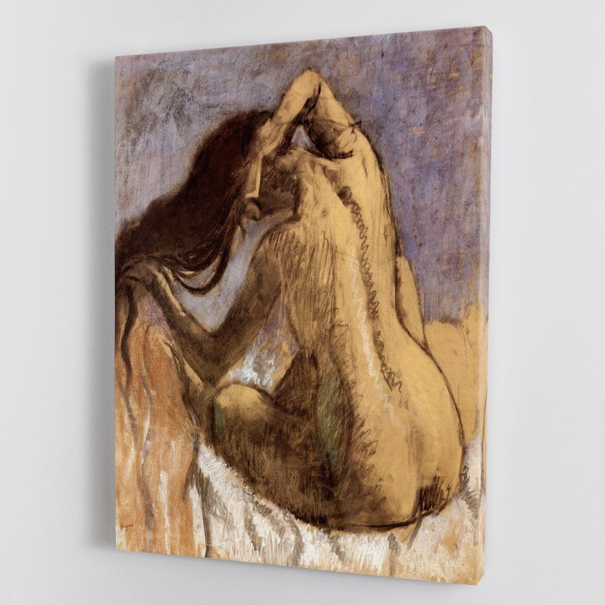 Female combing hair by Degas Canvas Print or Poster