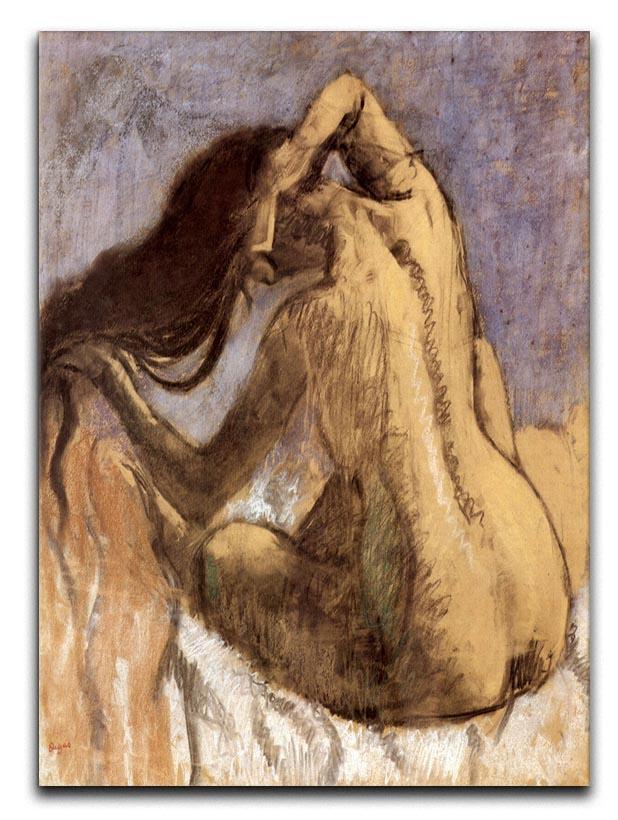 Female combing hair by Degas Canvas Print or Poster - Canvas Art Rocks - 1