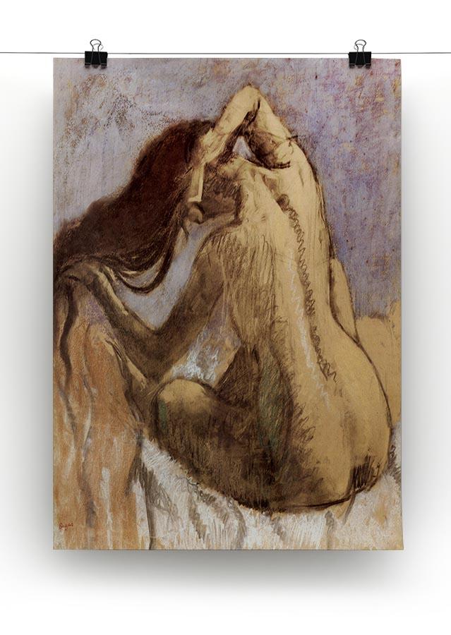 Female combing hair by Degas Canvas Print or Poster - Canvas Art Rocks - 2