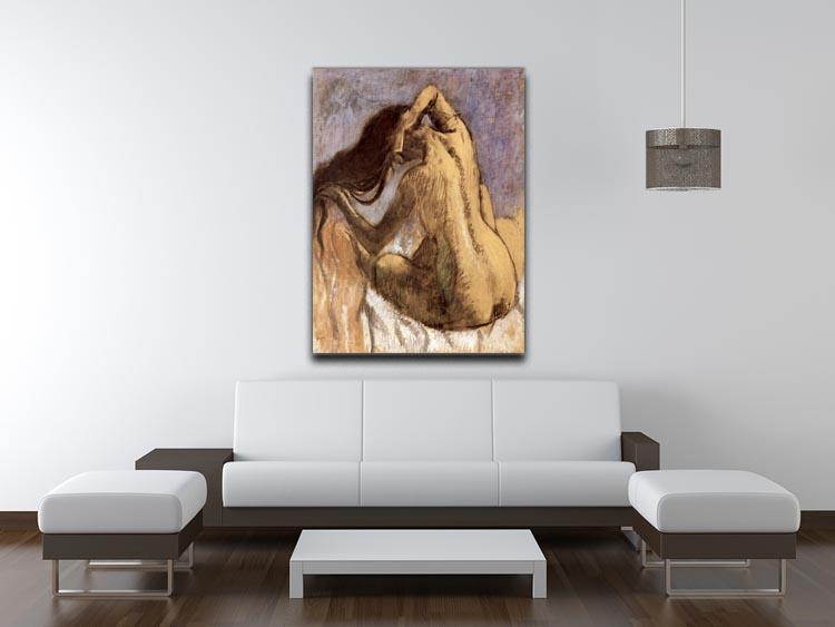 Female combing hair by Degas Canvas Print or Poster - Canvas Art Rocks - 4