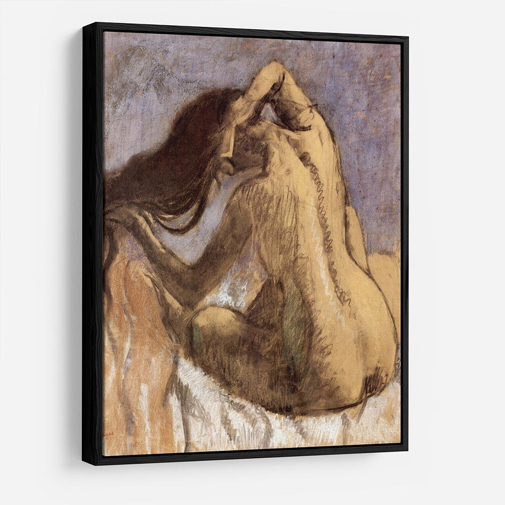 Female combing hair by Degas HD Metal Print - Canvas Art Rocks - 6