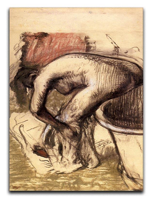 Female on the tub edge her legs drying 1 by Degas Canvas Print or Poster - Canvas Art Rocks - 1