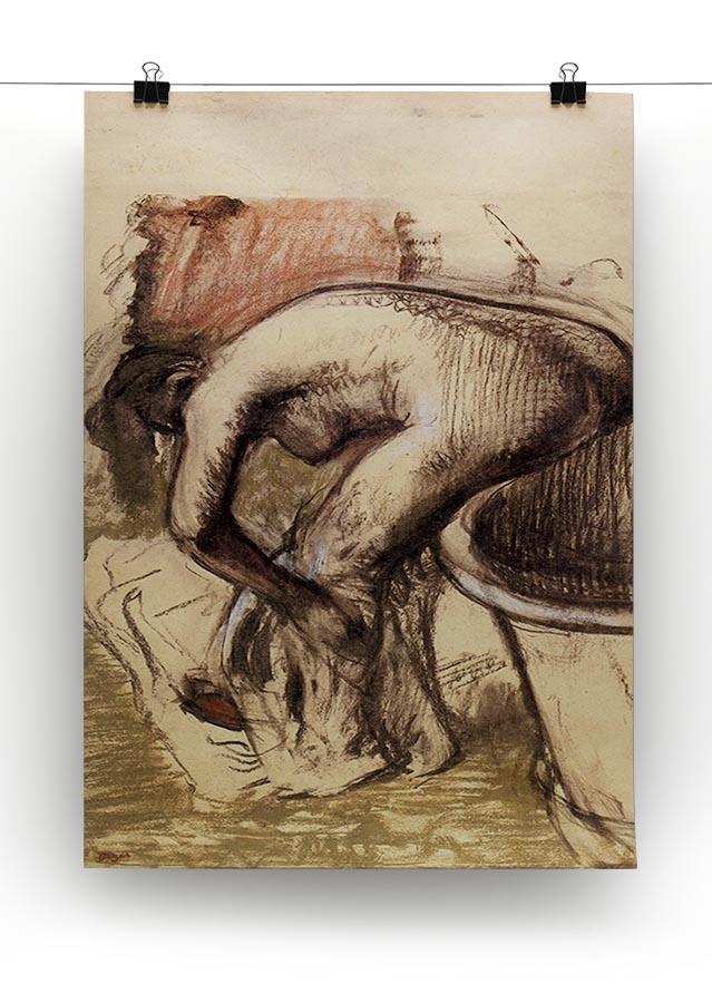 Female on the tub edge her legs drying 1 by Degas Canvas Print or Poster - Canvas Art Rocks - 2
