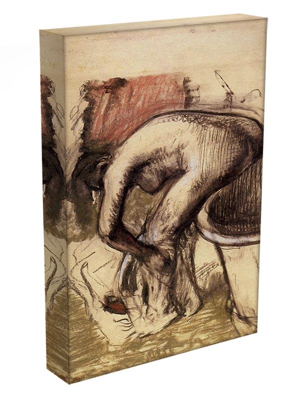 Female on the tub edge her legs drying 1 by Degas Canvas Print or Poster - Canvas Art Rocks - 3