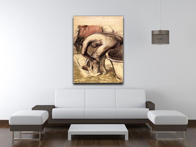 Female on the tub edge her legs drying 1 by Degas Canvas Print or Poster - Canvas Art Rocks - 4
