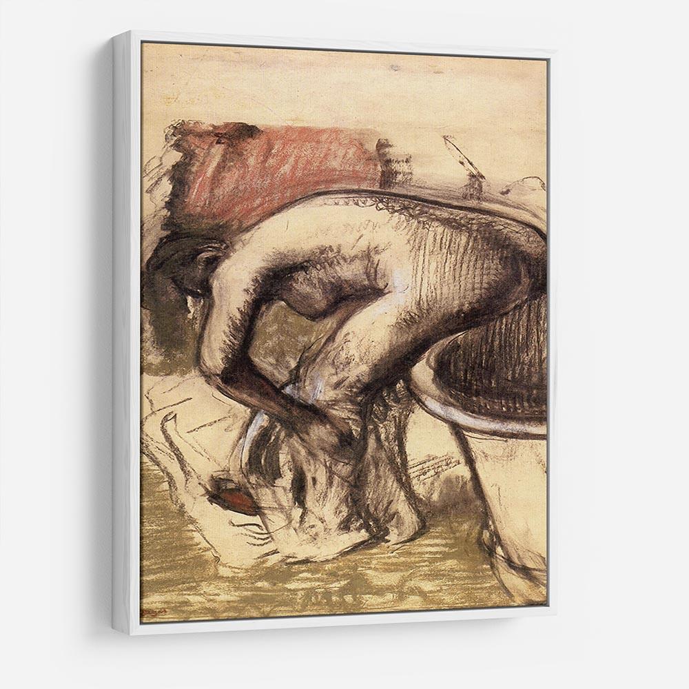Female on the tub edge her legs drying 1 by Degas HD Metal Print - Canvas Art Rocks - 7