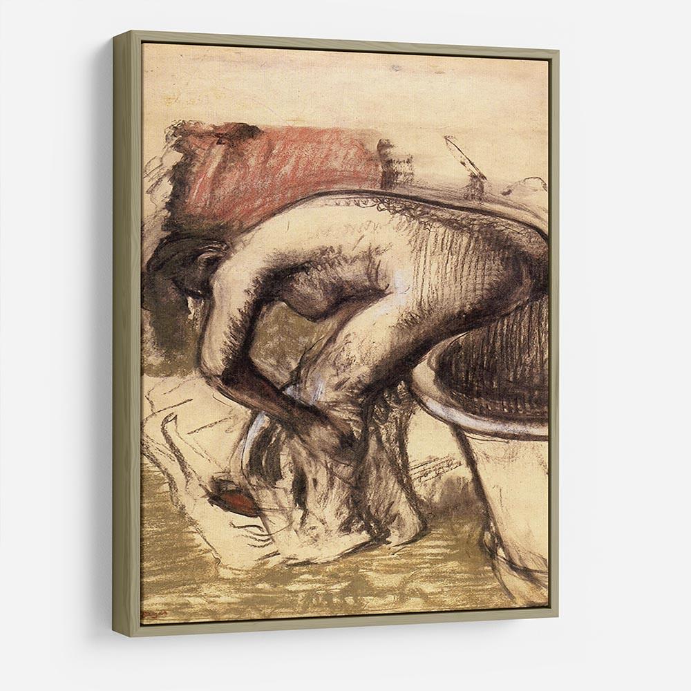 Female on the tub edge her legs drying 1 by Degas HD Metal Print - Canvas Art Rocks - 8