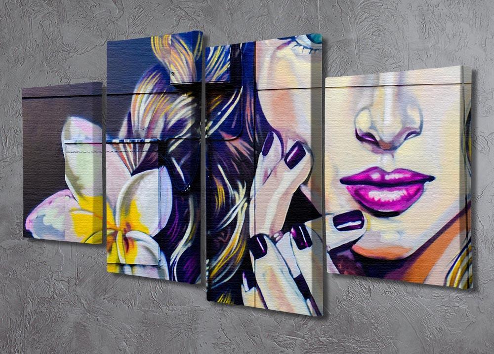 Femme Fatale Graffiti 4 Split Panel Canvas - Canvas Art Rocks - 2