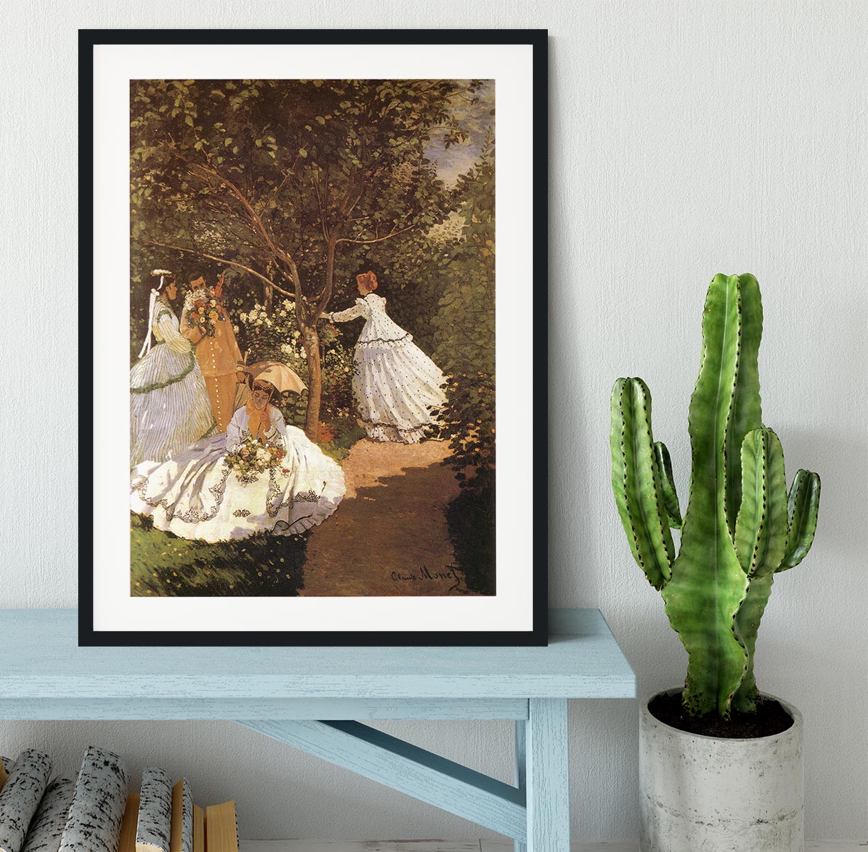 Femmes au jardin 1867 by Monet Framed Print - Canvas Art Rocks - 1
