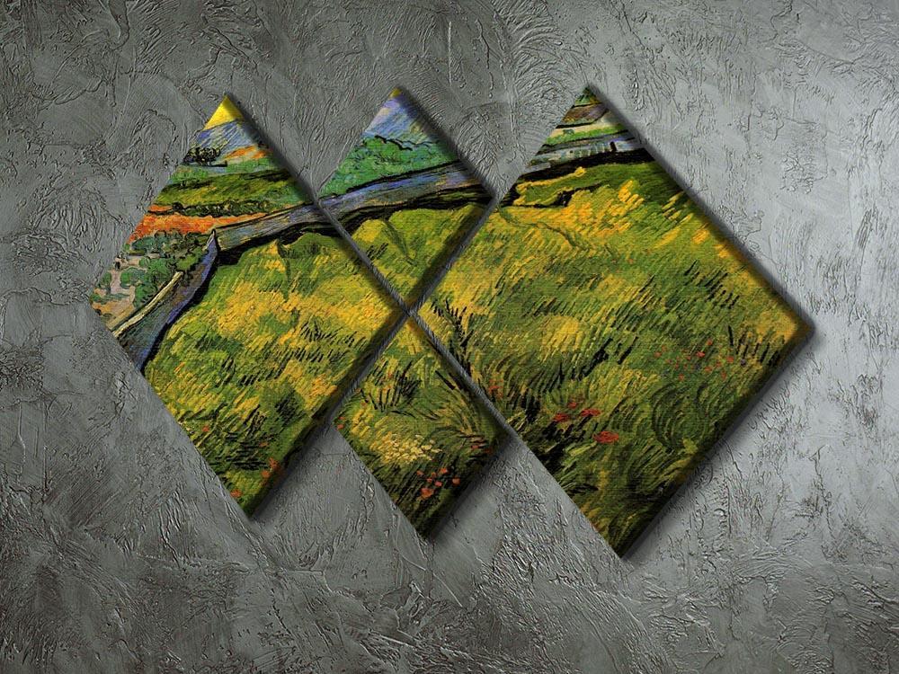 Field of Spring Wheat at Sunrise by Van Gogh 4 Square Multi Panel Canvas - Canvas Art Rocks - 2