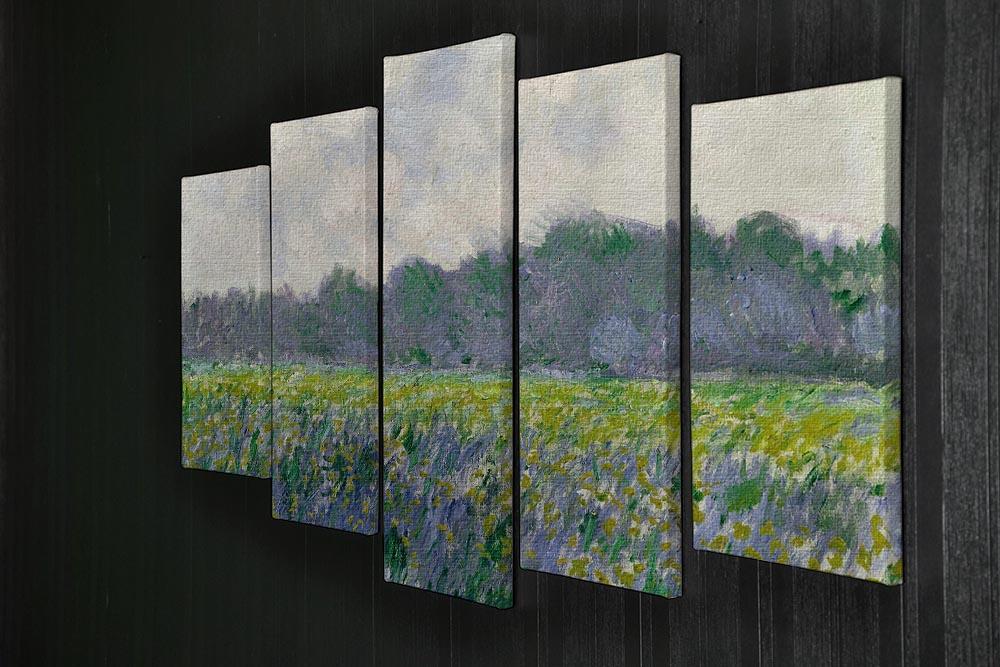 Field of Yellow Irises by Monet 5 Split Panel Canvas - Canvas Art Rocks - 2