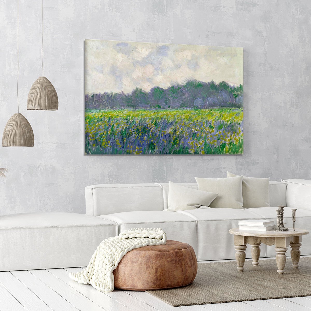 Field of Yellow Irises by Monet Canvas Print or Poster