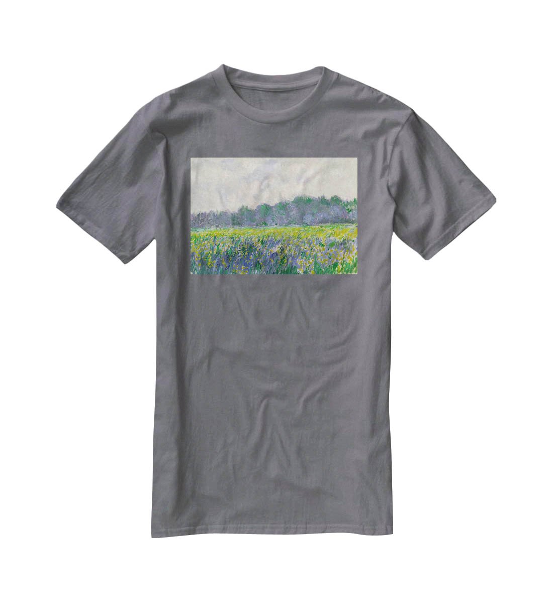 Field of Yellow Irises by Monet T-Shirt - Canvas Art Rocks - 3