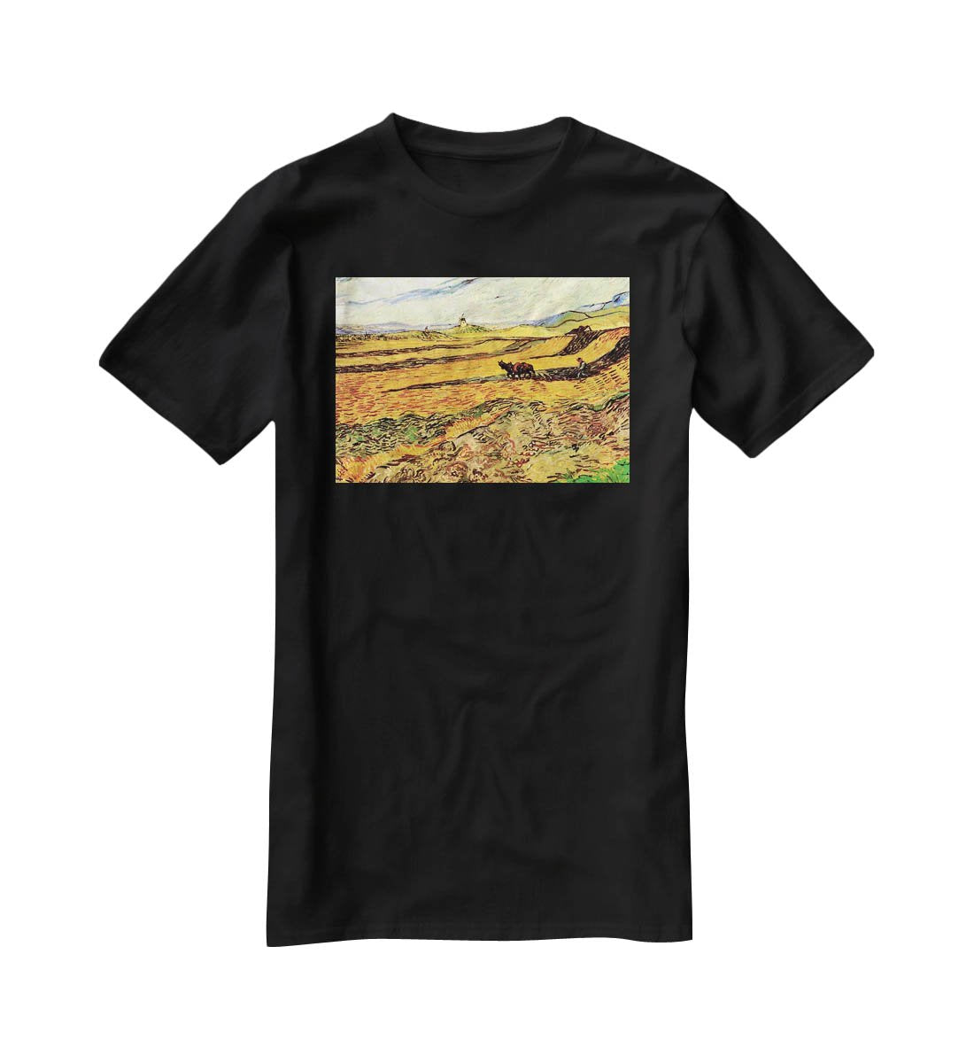 Field with Ploughman and Mill by Van Gogh T-Shirt - Canvas Art Rocks - 1