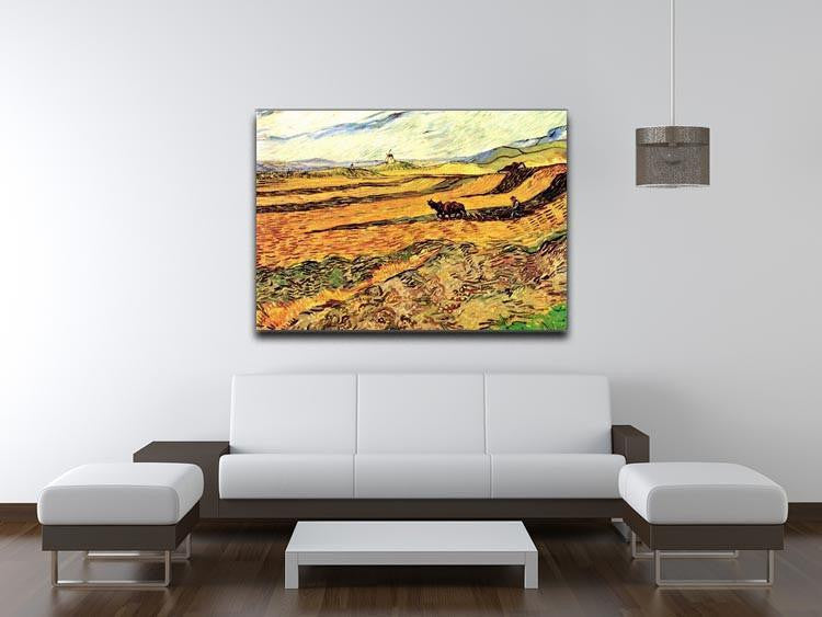 Field with Ploughman and Mill by Van Gogh Canvas Print & Poster - Canvas Art Rocks - 4
