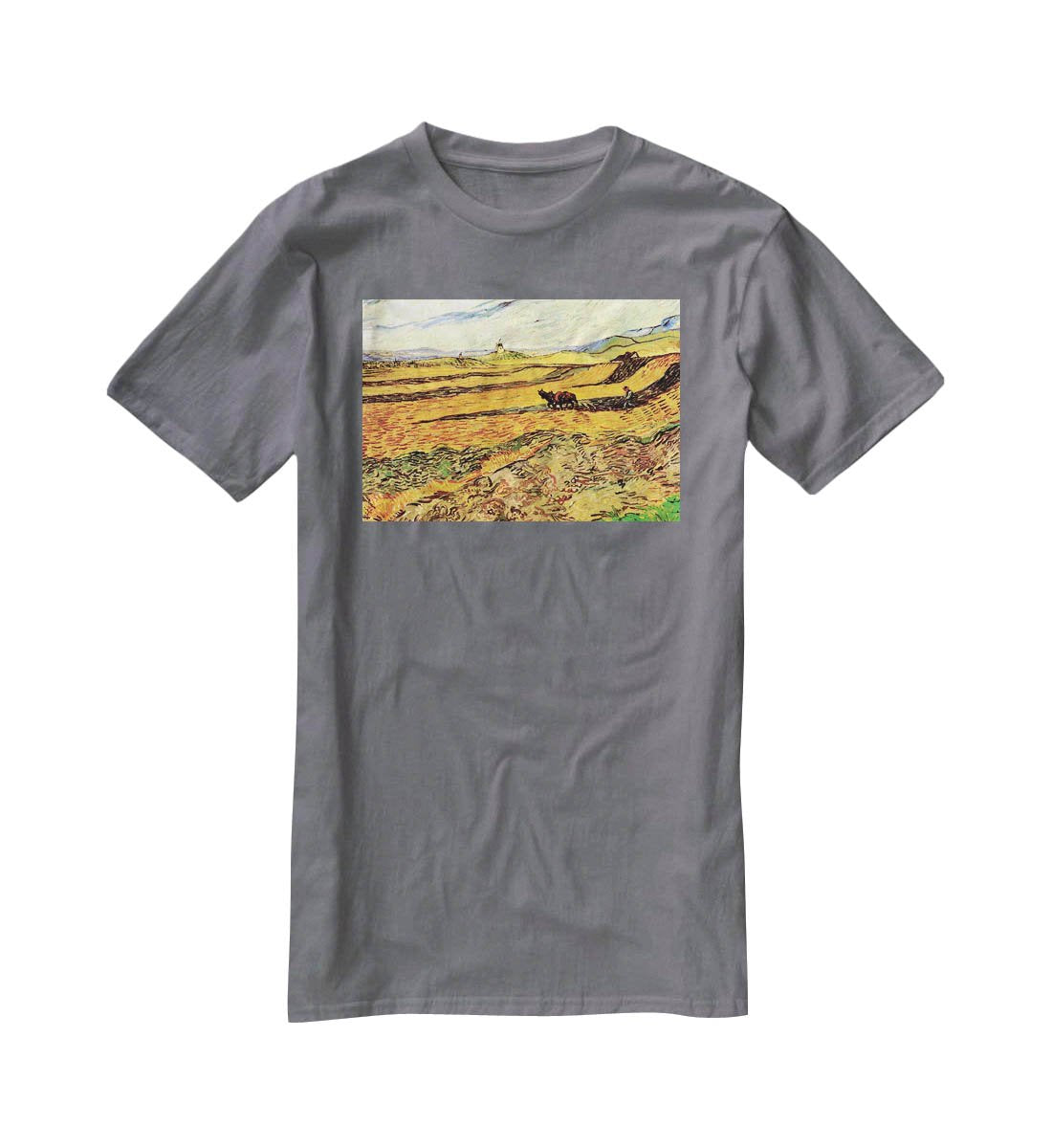 Field with Ploughman and Mill by Van Gogh T-Shirt - Canvas Art Rocks - 3