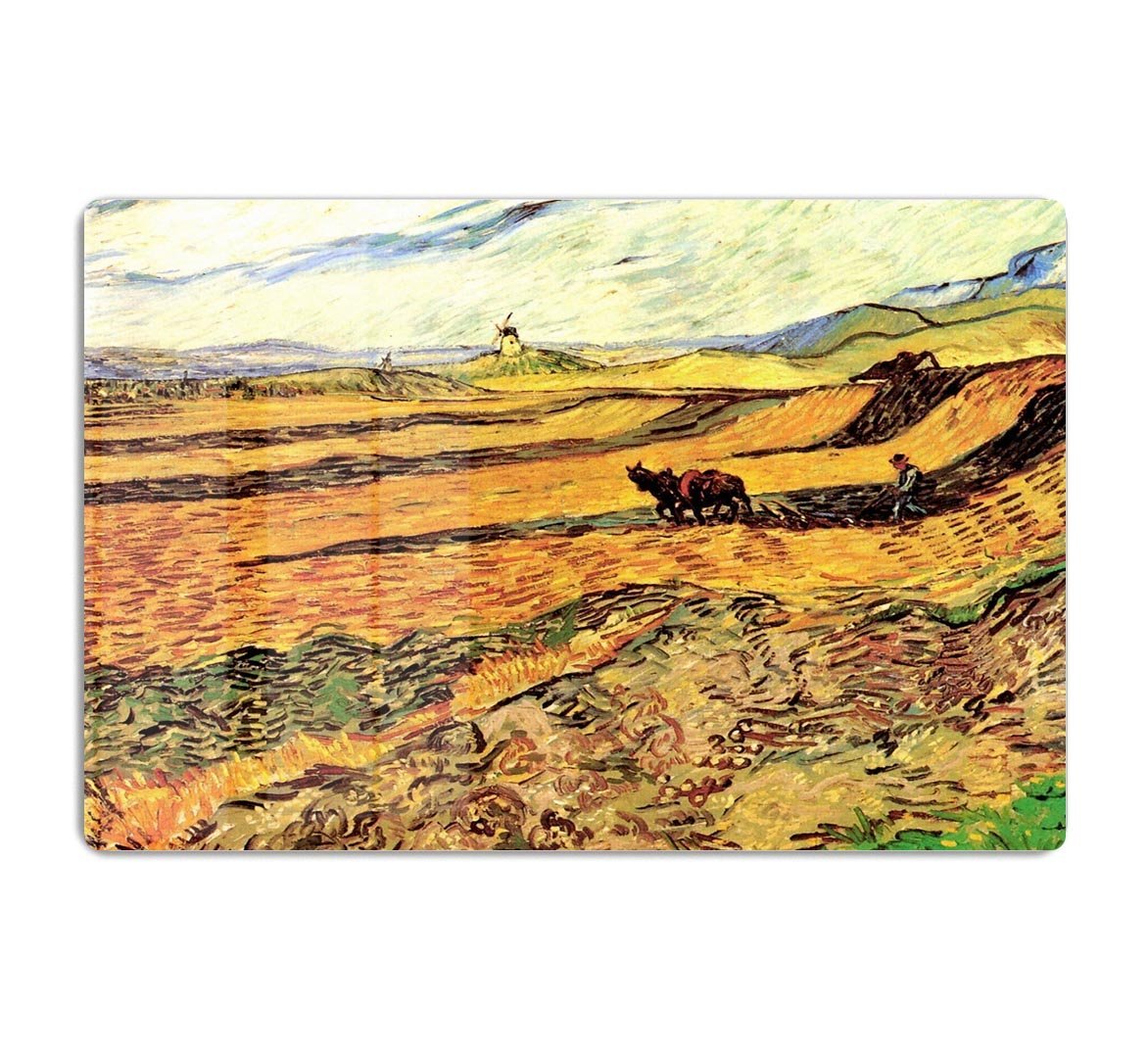 Field with Ploughman and Mill by Van Gogh HD Metal Print